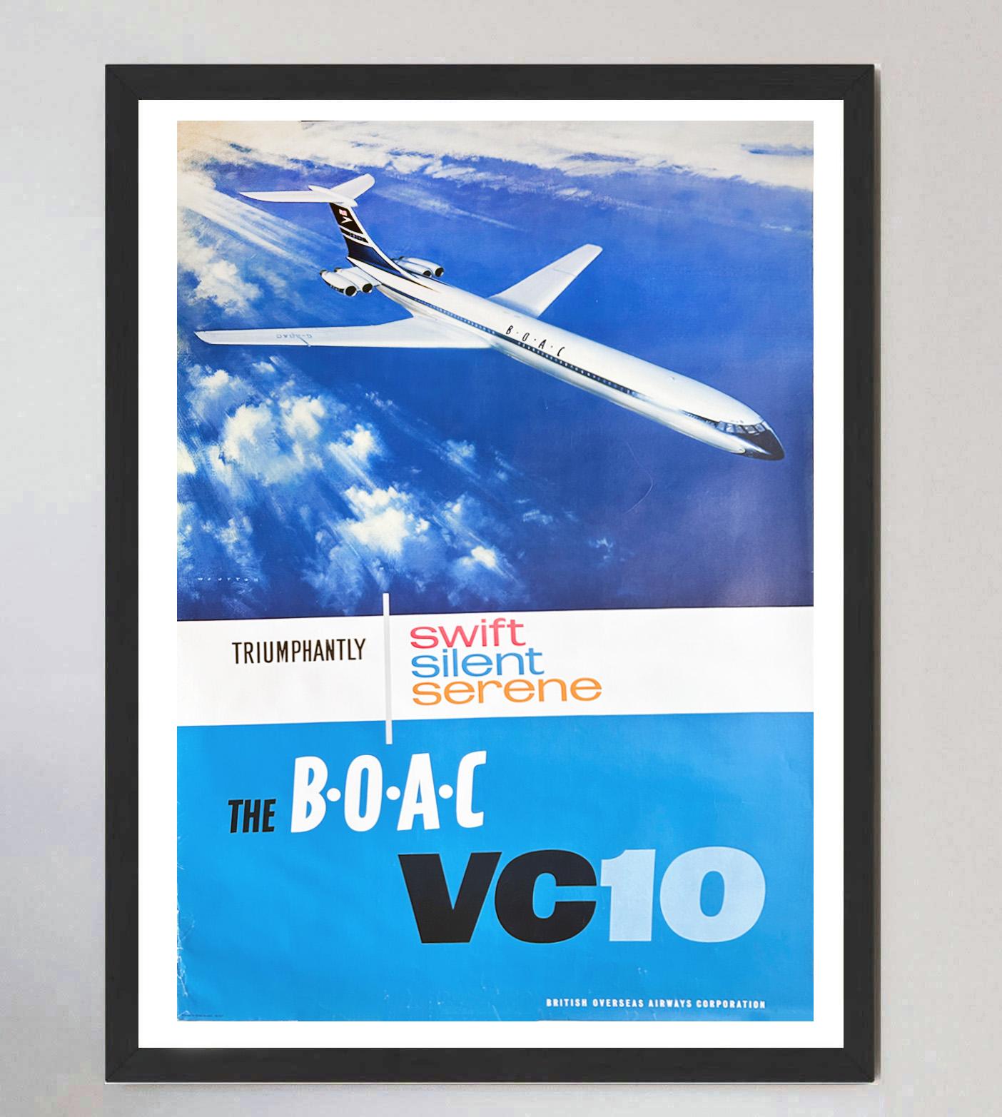 Metà XX secolo 1965 BOAC VC10 Poster originale d'epoca in vendita