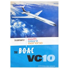 1965 BOAC VC10 Poster originale d'epoca