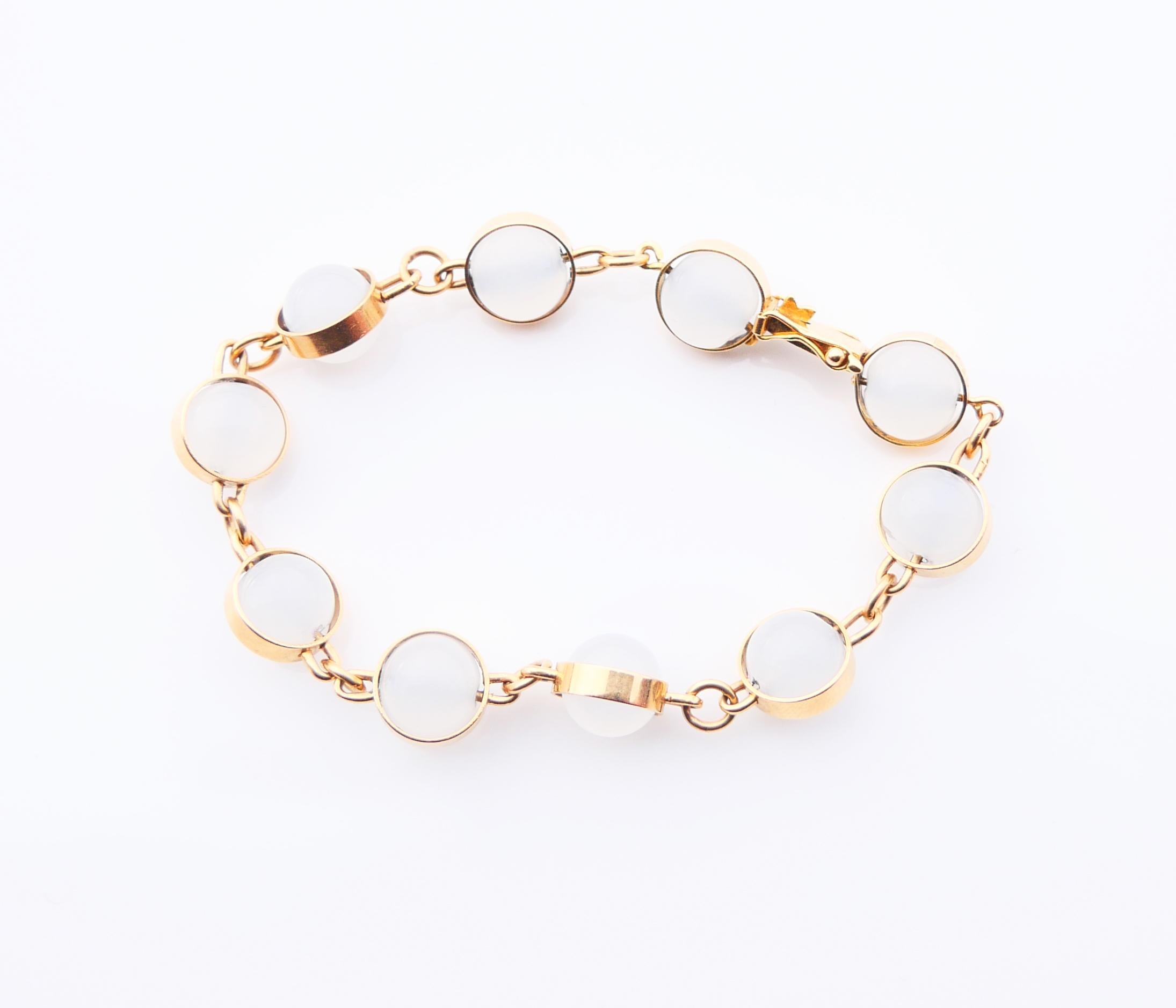 1965 Bracelet White Chalcedony 18K Gold / 18cm / 21gr For Sale 1