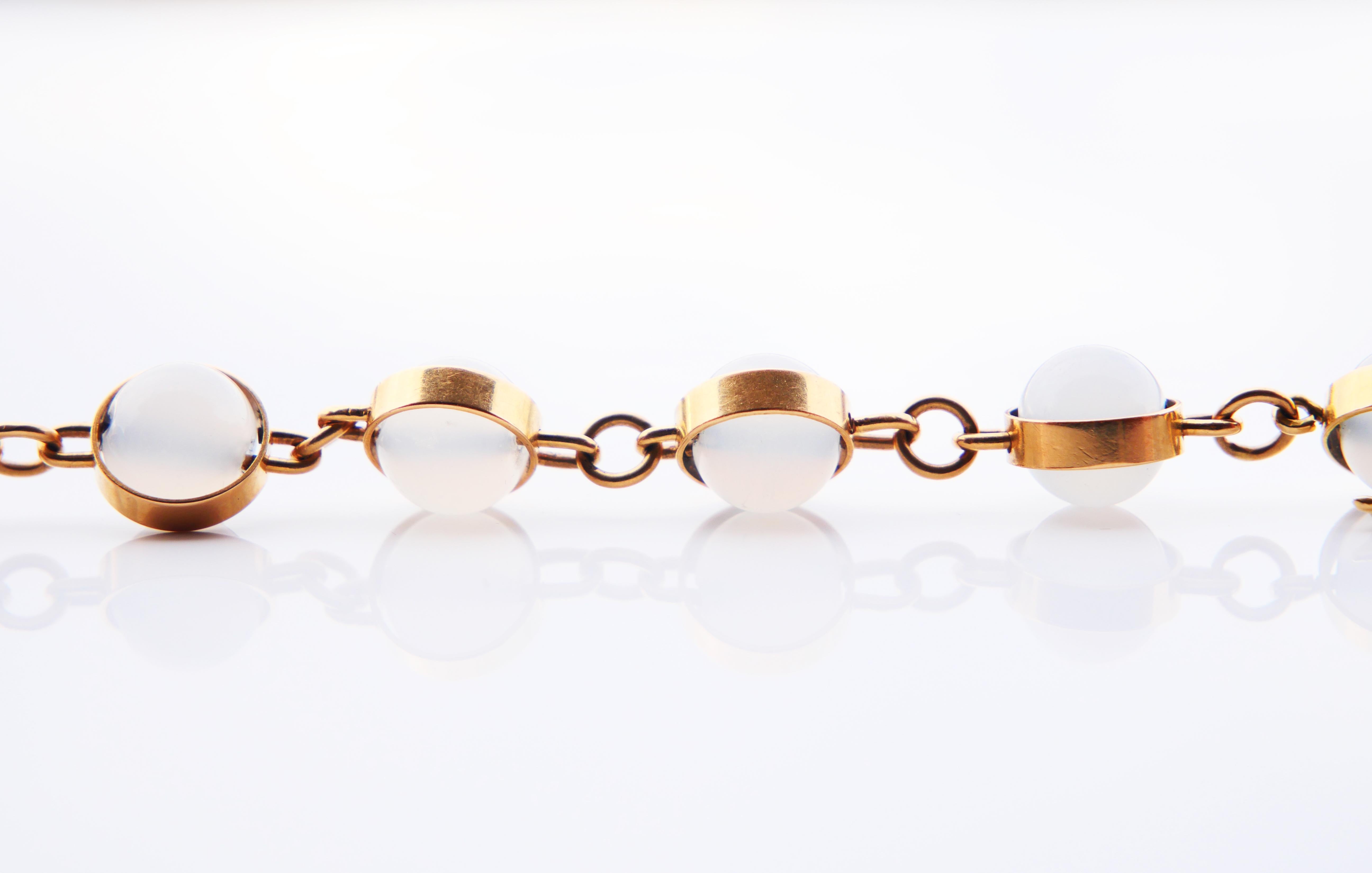 1965 Bracelet White Chalcedony 18K Gold / 18cm / 21gr For Sale 3
