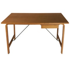 Retro 1965 Danish Arne Jacobsen Saint Catherines Desk in Oak by Fritz Hansen