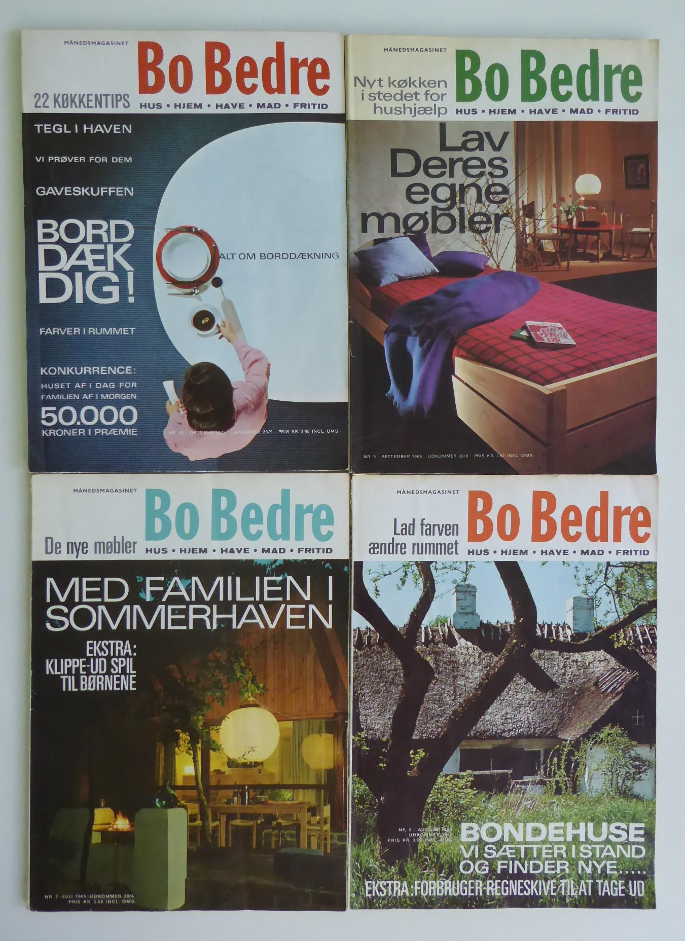 Scandinavian Modern 1965 Danish Language Bo Bedre Magazines Scandinavian Home Style Design 12 issues For Sale