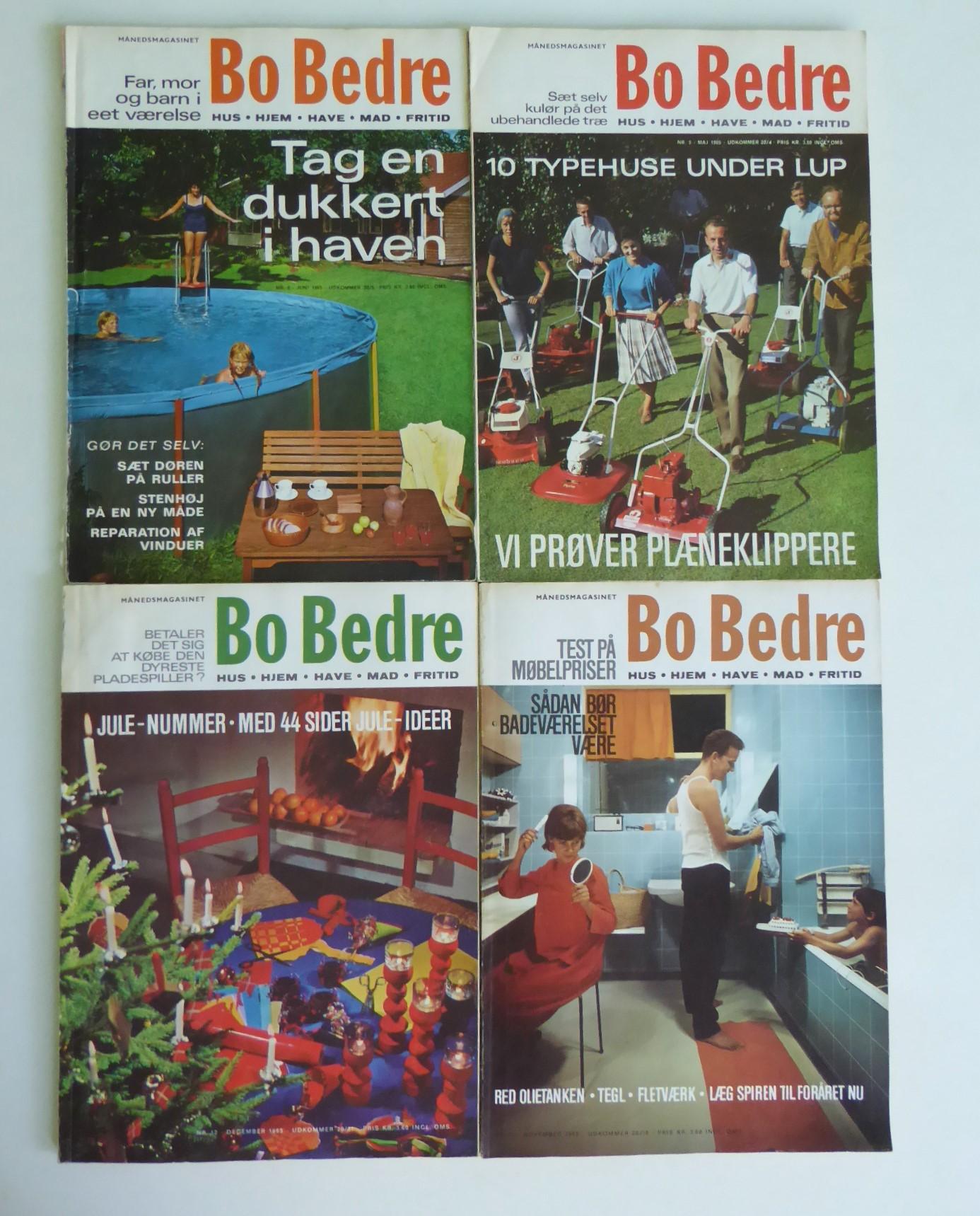 1965 Danish Language Bo Bedre Magazines Scandinavian Home Style Design 12 issues In Fair Condition For Sale In Miami, FL