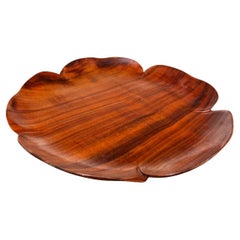 1965 Dansk Hand Carved Mahogany Wood Serving Tray