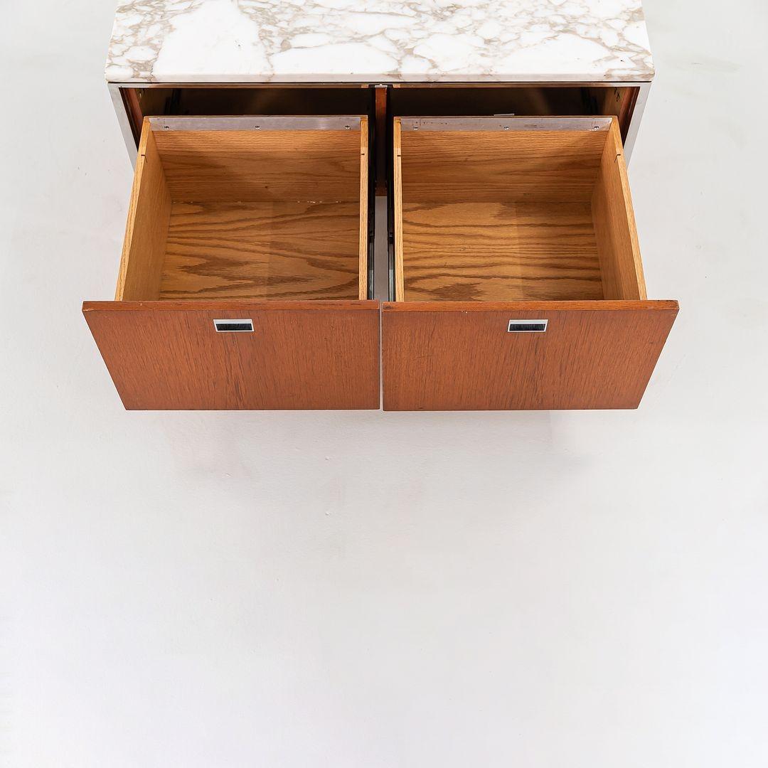 Metà XX secolo 1965 Davis Allen & Gordon Bunshaft con credenze a 2 posizioni in Steele, Marmo e Teak in vendita