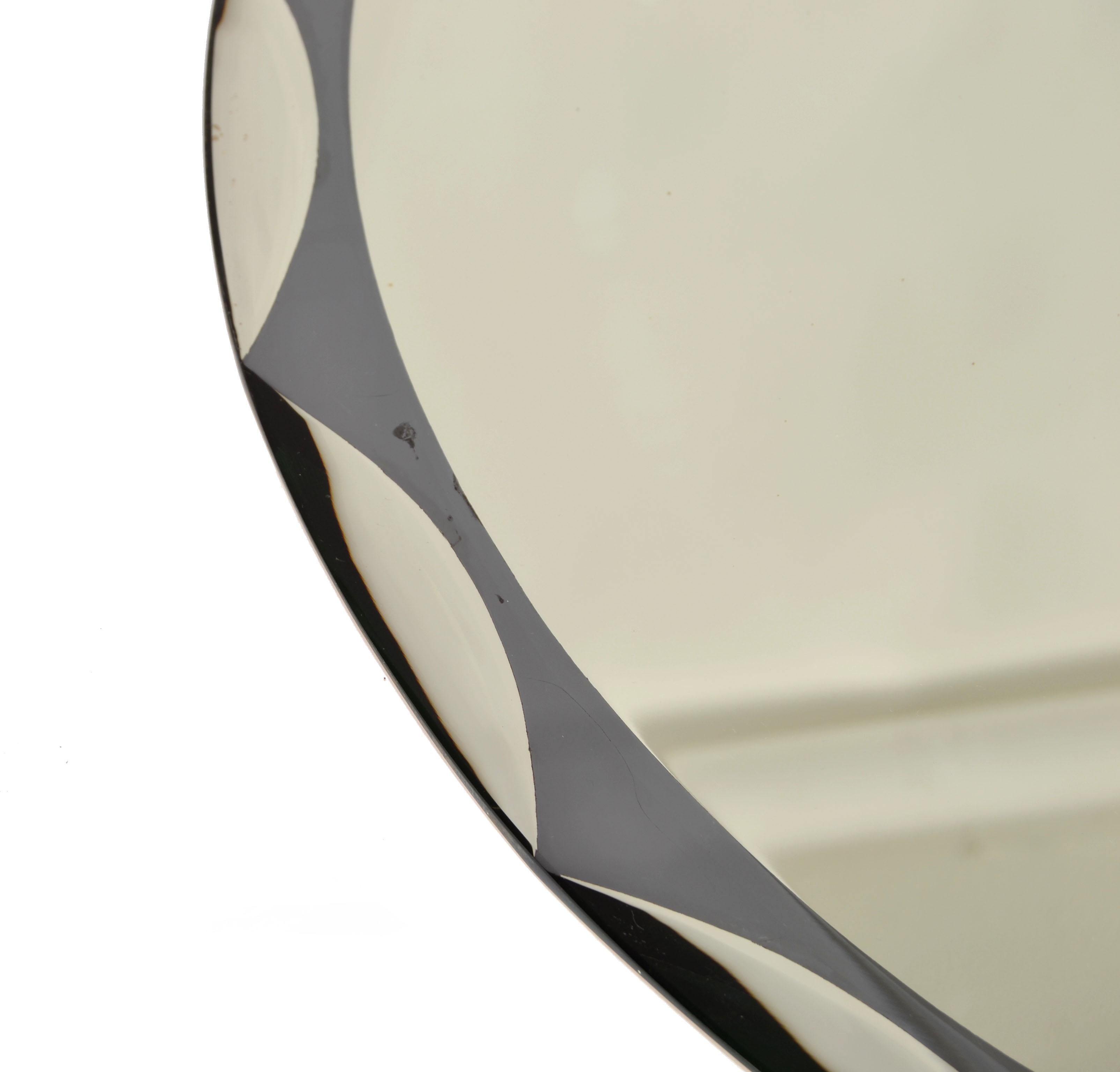 Miroir mural festonné rond biseauté de style Fontana Arte, Max Ingrand, 1965 en vente 2