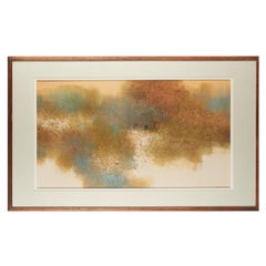 1965, Framed Winter Scene Watercolor and Gouache on Masa Paper, Frederick Wong