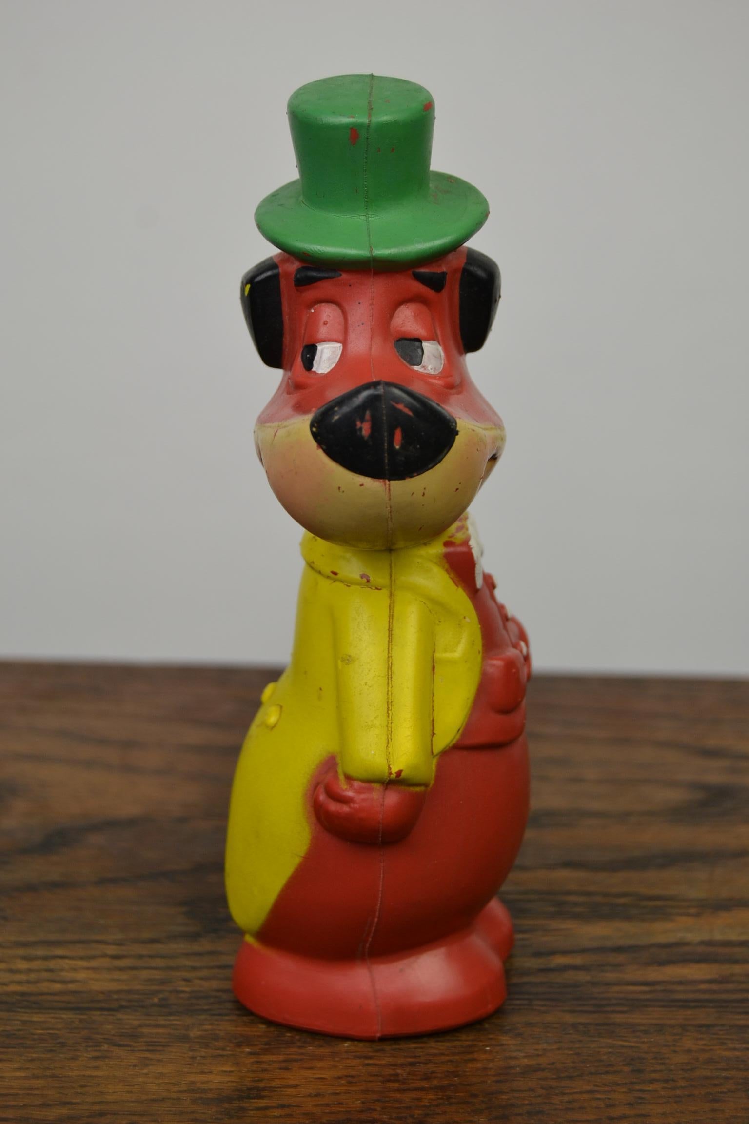 Rubber 1965 Hanna Barbera Huckleberry Hound Figurine by Goebel, W.Germany