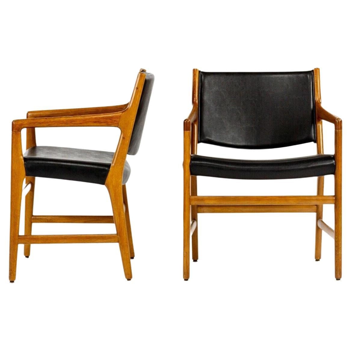 1965 Hans Wegner Johannes Hansen JH 507 Oak Dining Chairs from Harvard For Sale