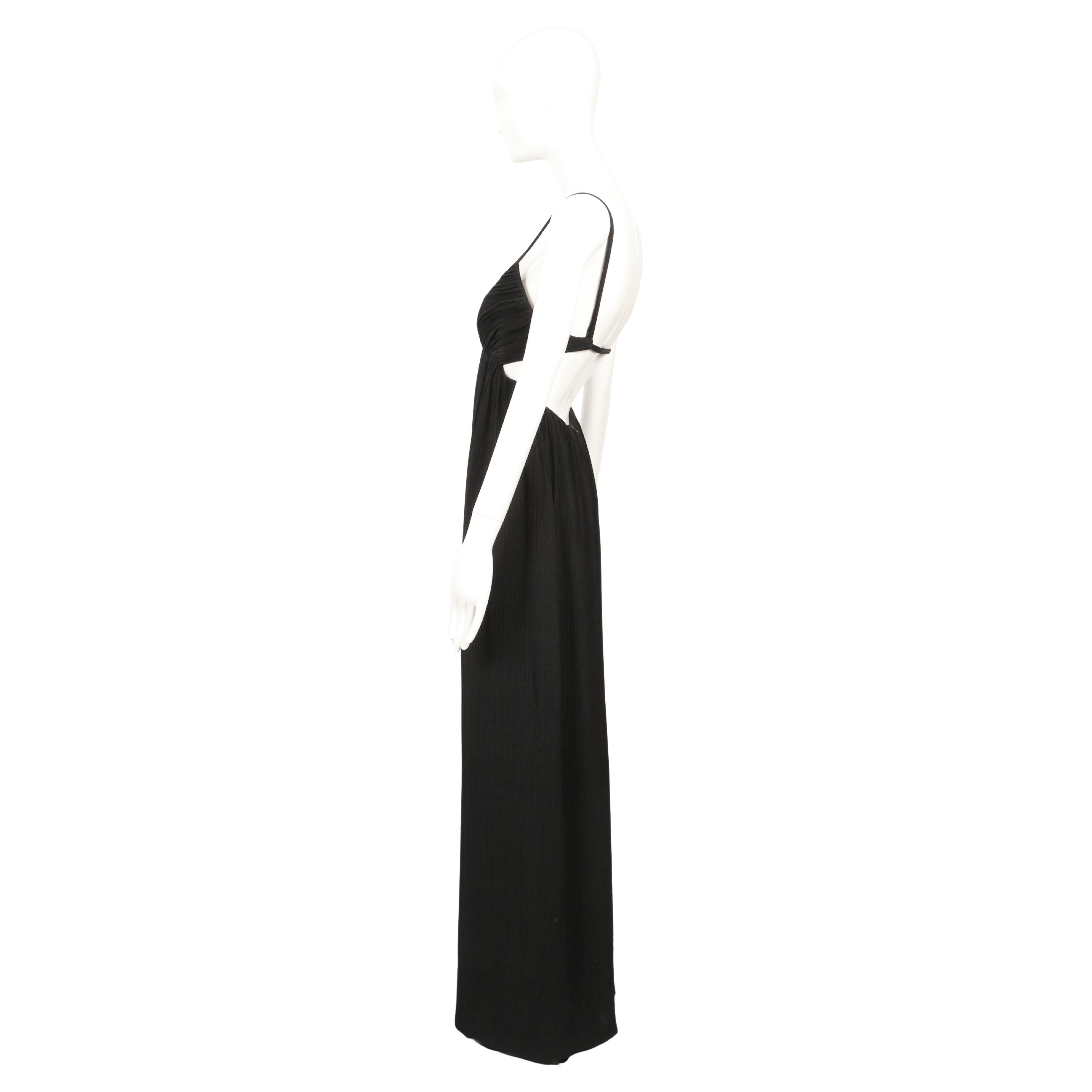 1964 James Galanos, abito in seta plissé nero della COUTURE, con taglio sui fianchi 5