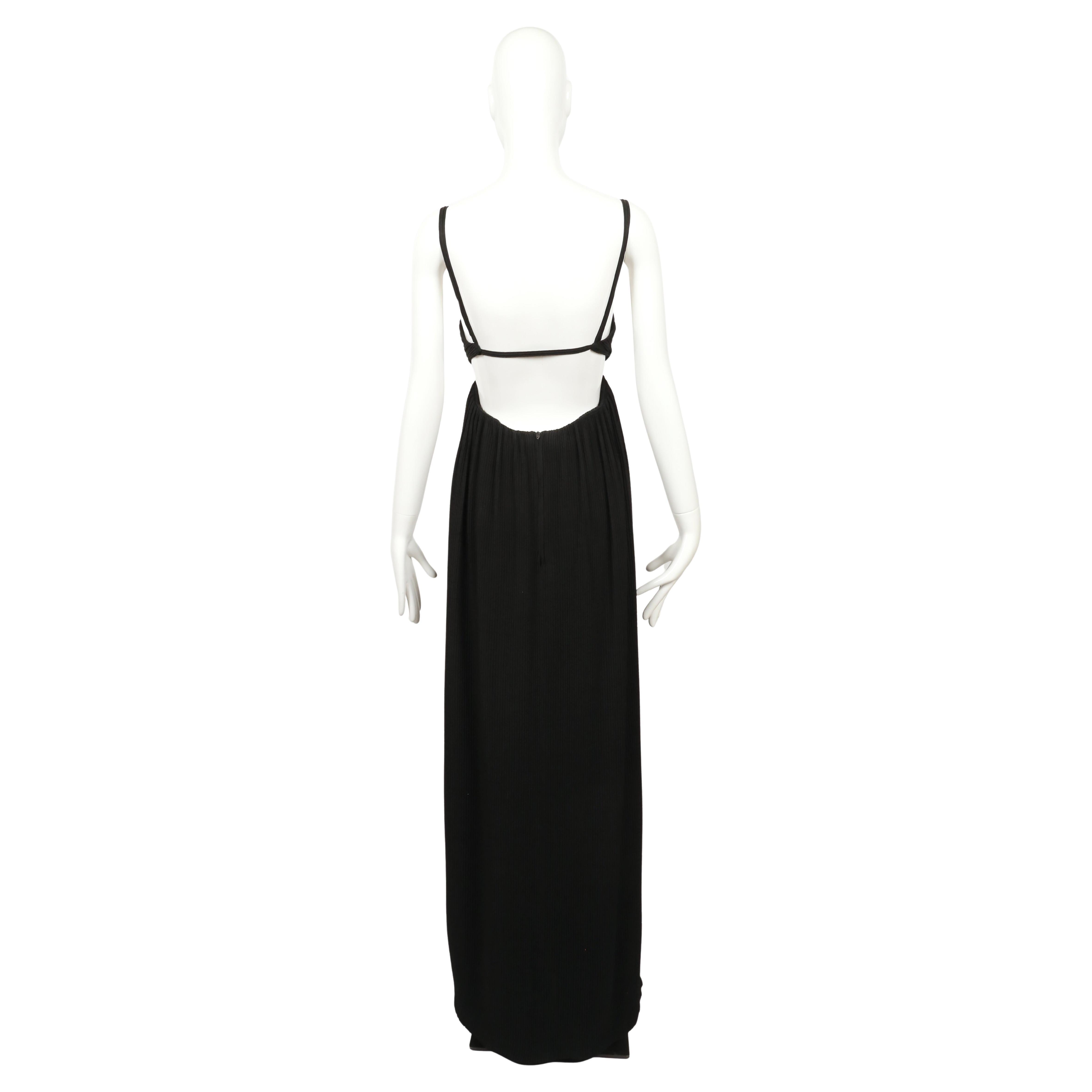 1964 James Galanos, abito in seta plissé nero della COUTURE, con taglio sui fianchi 7