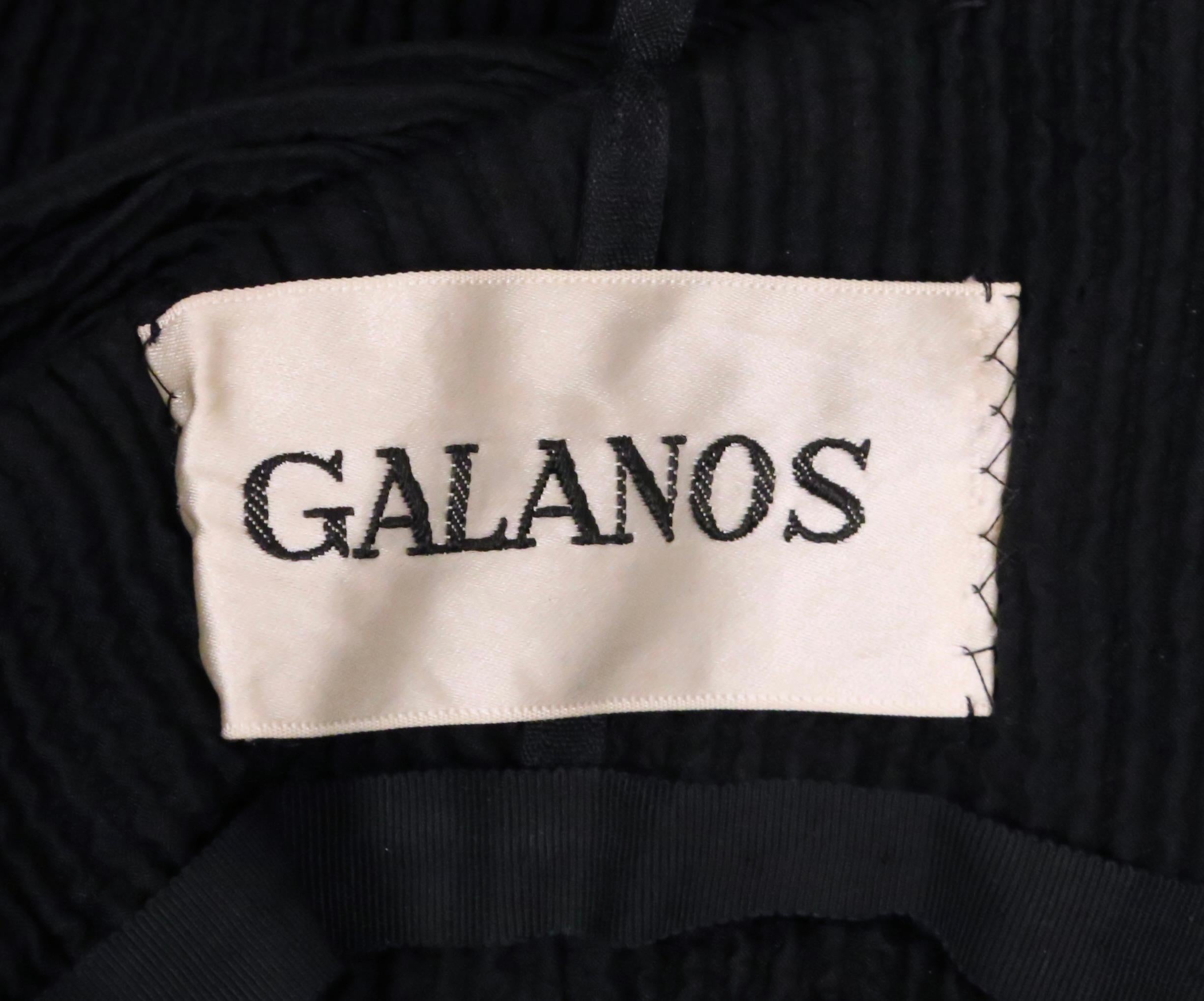 1964 James Galanos, abito in seta plissé nero della COUTURE, con taglio sui fianchi 9