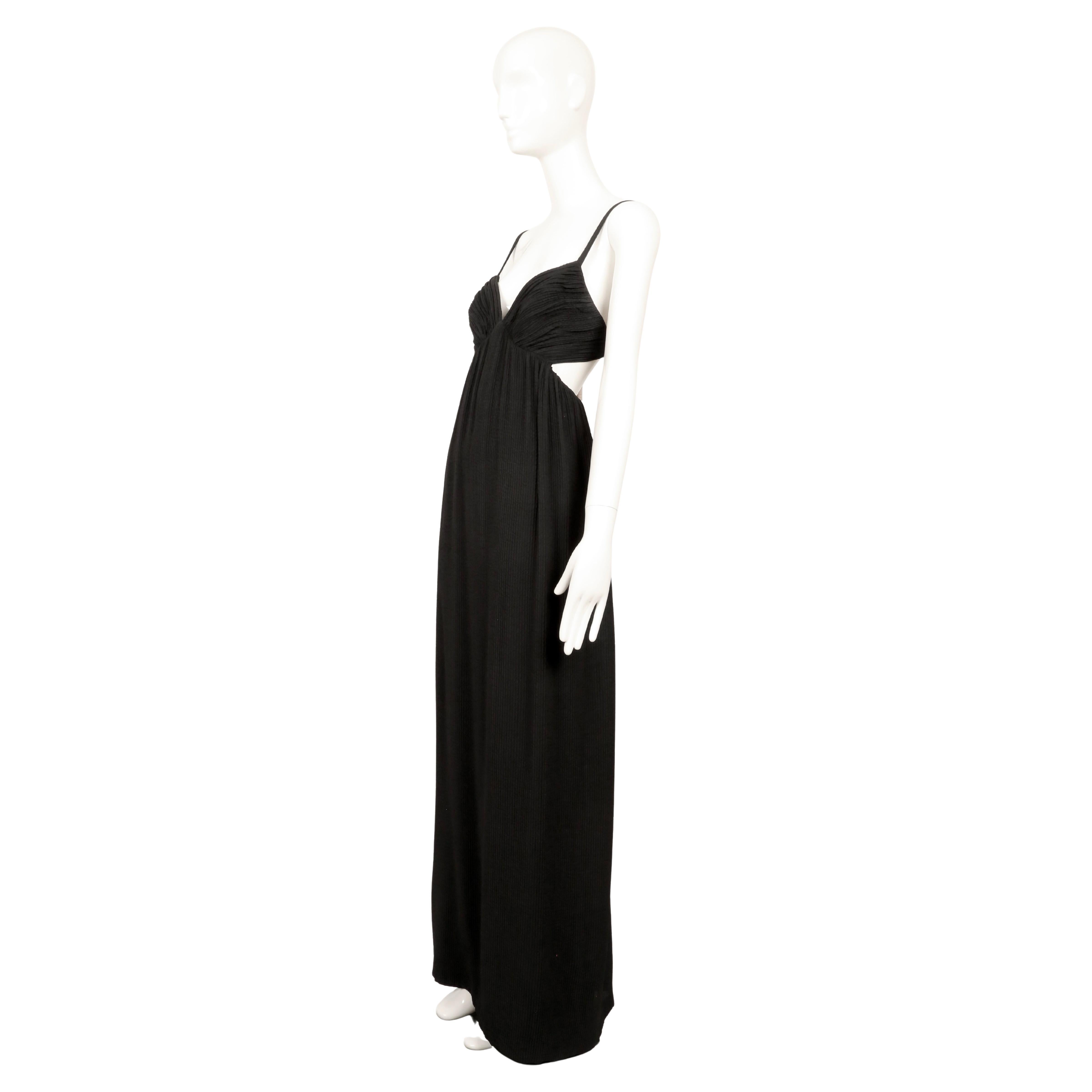 1964 James Galanos, abito in seta plissé nero della COUTURE, con taglio sui fianchi 3