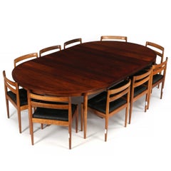 1965 Kai Kristiansen “Univers” Dining Room Table and Chairs (x10) Solid Wood