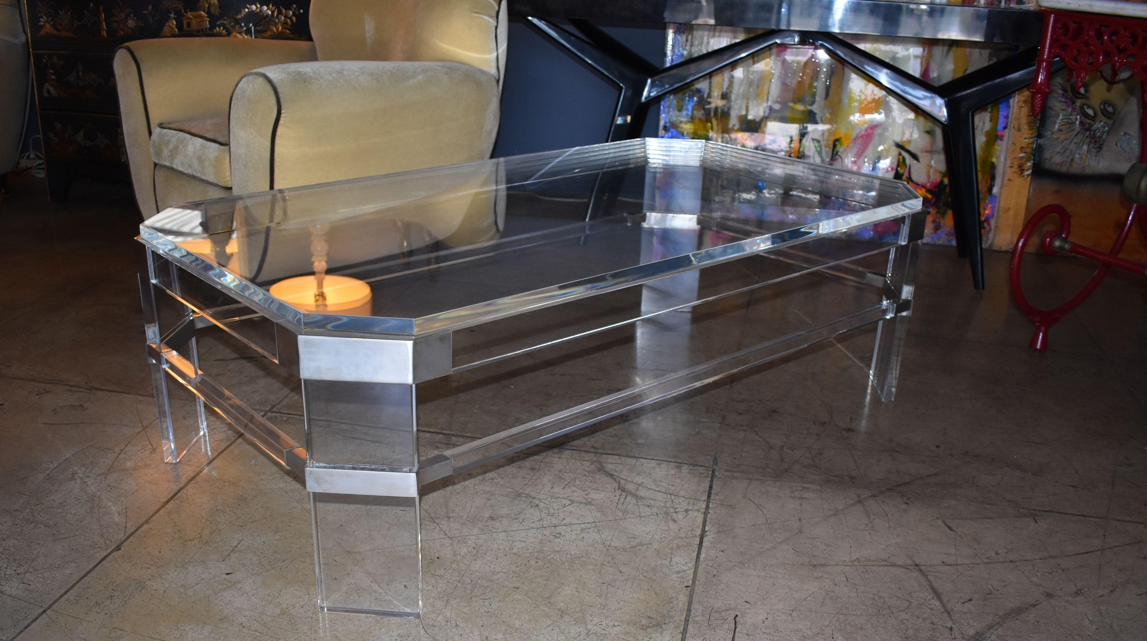 Mid-Century Modern 1965 Lucite Coffee Table by Charles Hollis Jones