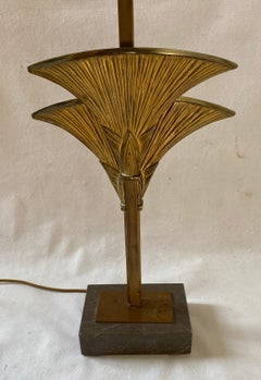 1965′ Maison Charles Byblos Bronze Decor Papyrus Sculpture Lamp Signed