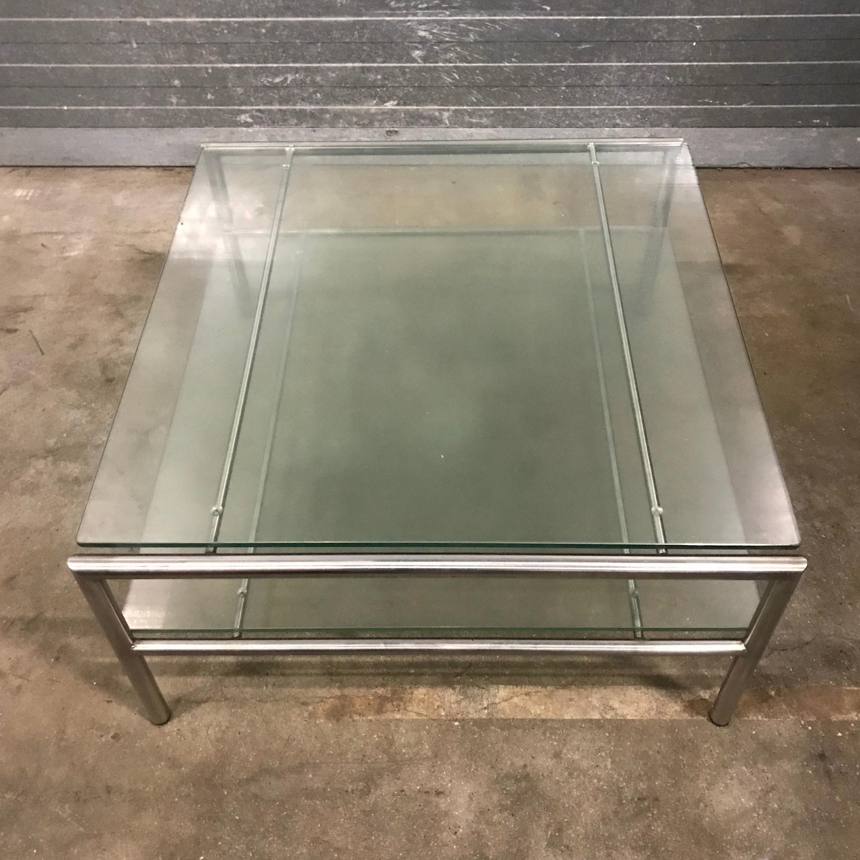 1965, Martin Visser, Rare Double Glas Coffee Table Designed for SzZ01 Easy Chair In Good Condition For Sale In Amsterdam IJMuiden, NL