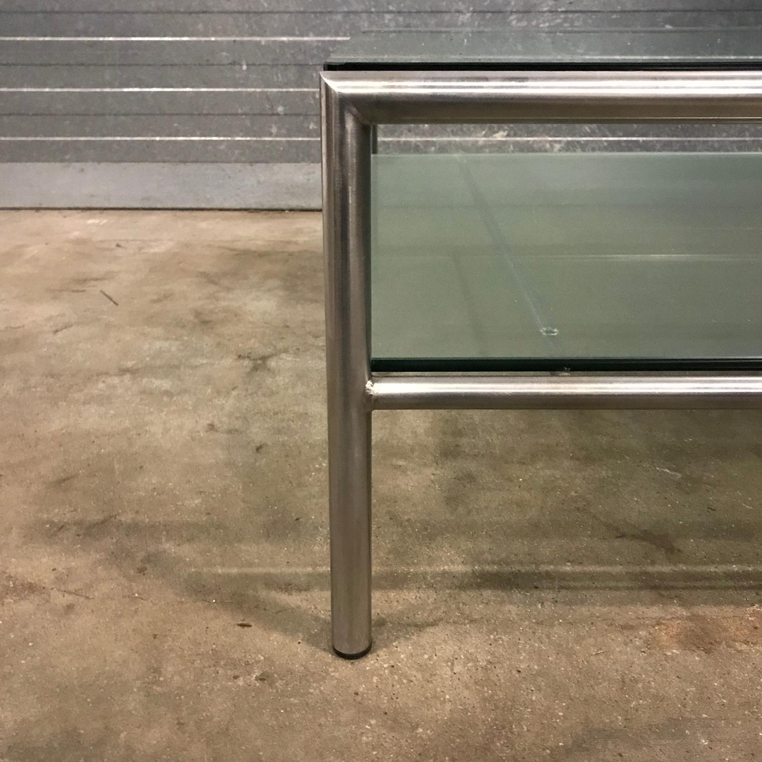 Metal 1965, Martin Visser, Rare Double Glas Coffee Table Designed for SzZ01 Easy Chair For Sale