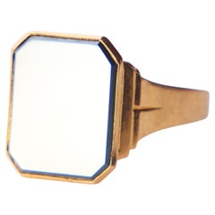 1965 Herren Siegelring Hämatit massiv 18K Gold Ø 9.75 US / 5.48 gr