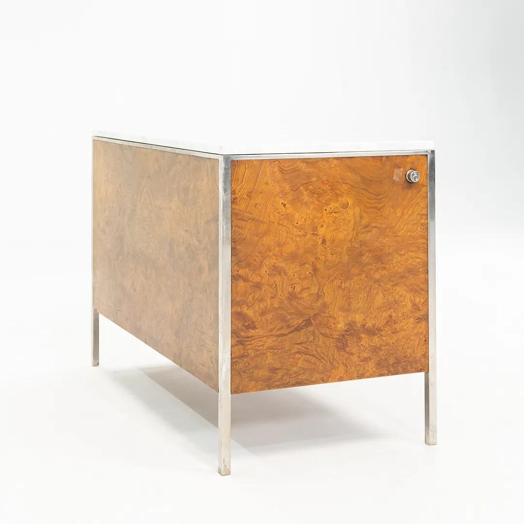 Mid-20th Century 1965 Olive Ash Burl and Marble Credenza by Gordon Bunshaft of SOM For Sale