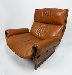 1965 osvaldo Borsani for Tecno P 110 Canada Armchair Wood Leather Brown