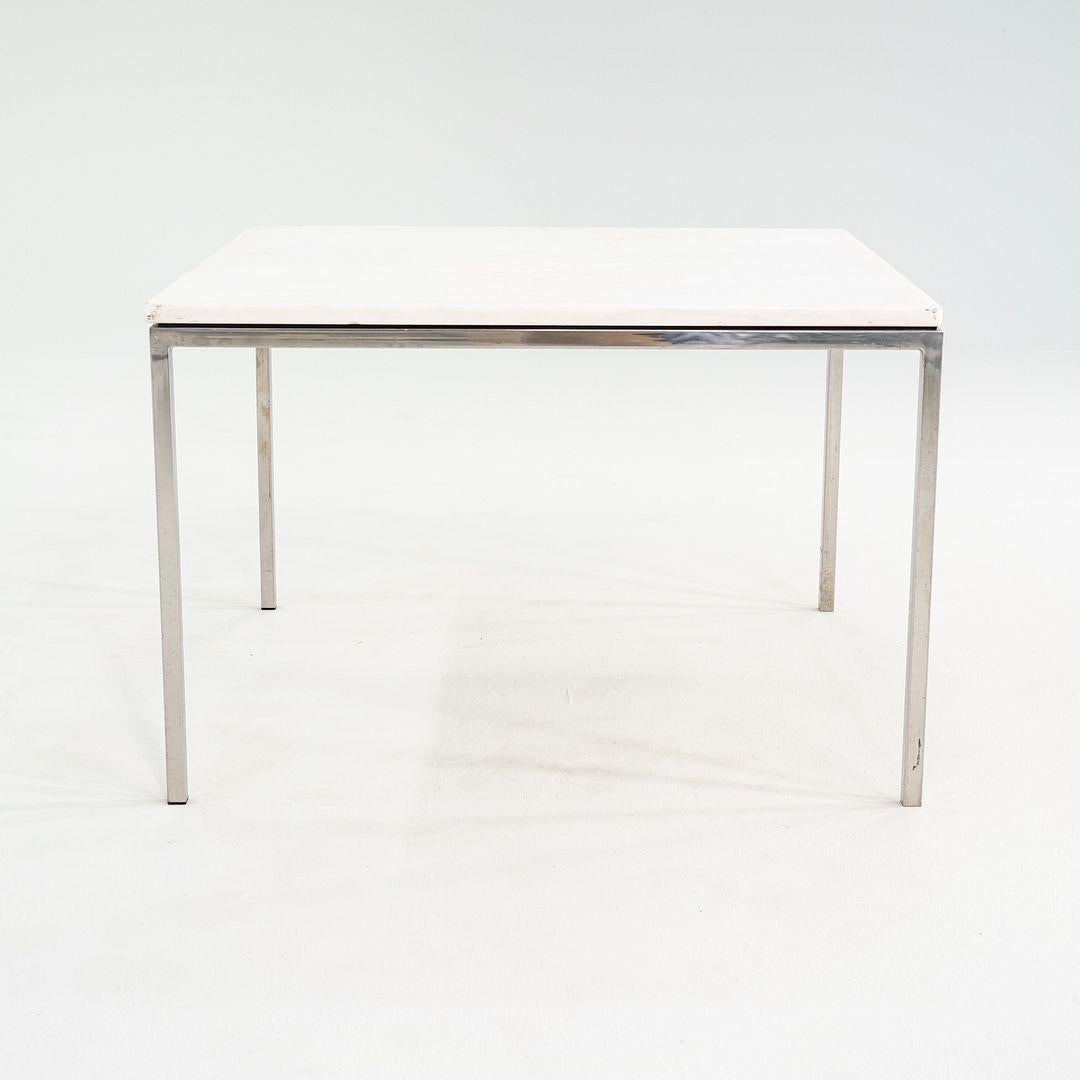 Modern 1965 Pair of Custom Marble and Steel Square Side Tables from Yamasaki Building For Sale