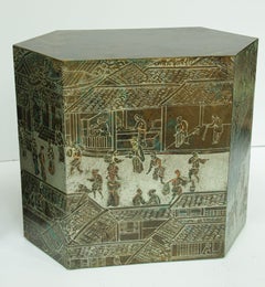 Philip and Kelvin Laverne Bronze Side Tables "Chan" a Pair 1965