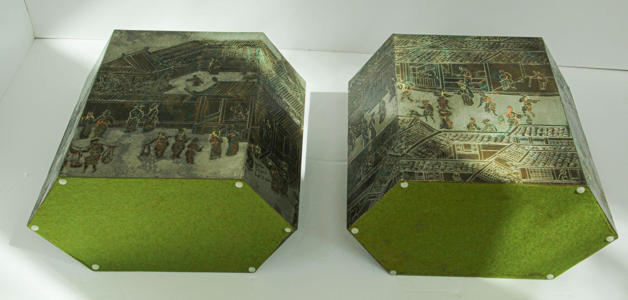 Paire de tables d'appoint en bronzeChan de Philip et Kelvin Laverne, 1965 en vente 12