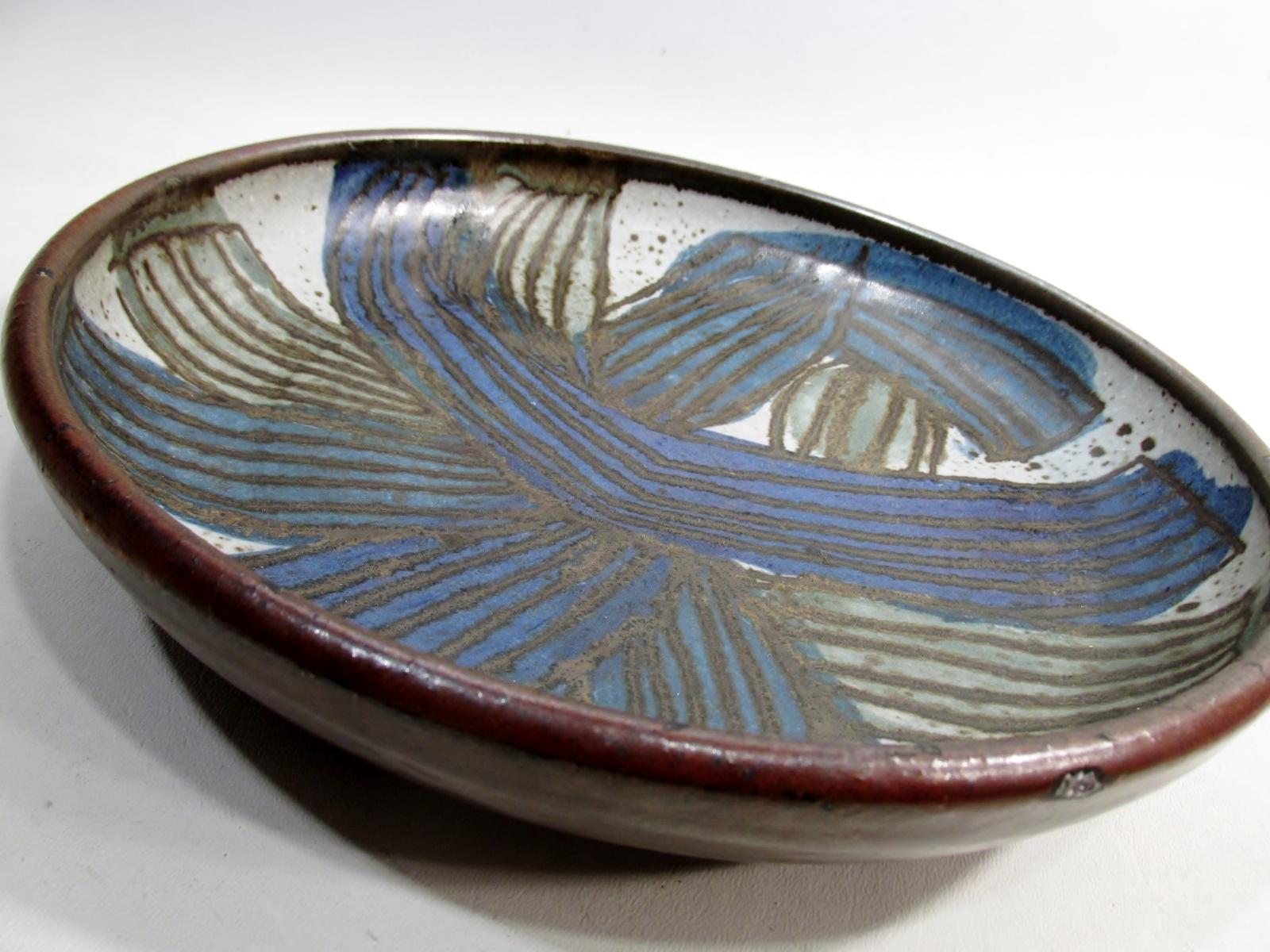 American 1965 Raul Coronel California Studio Pottery Abstract Charger