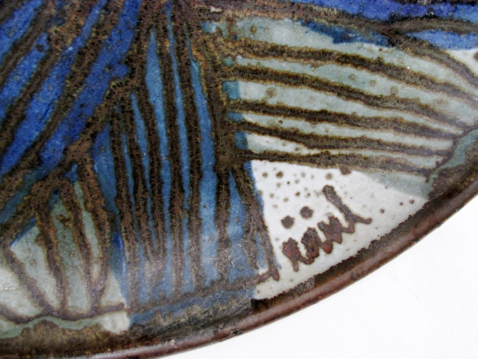 20th Century 1965 Raul Coronel California Studio Pottery Abstract Charger