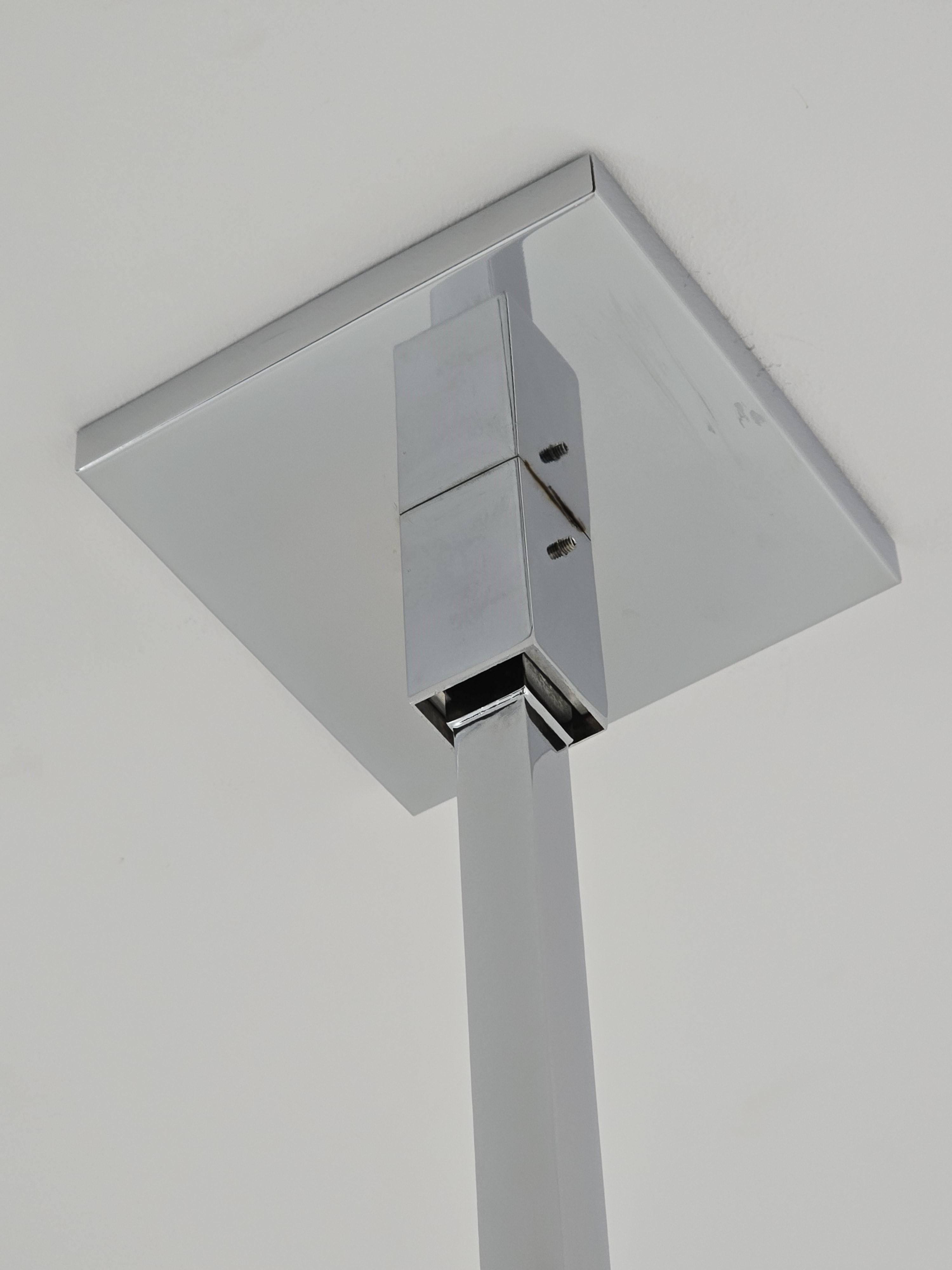 1965 Sciolari Inox Chandelier with Lucite Cubes and Brass Rods, Italy For Sale 7