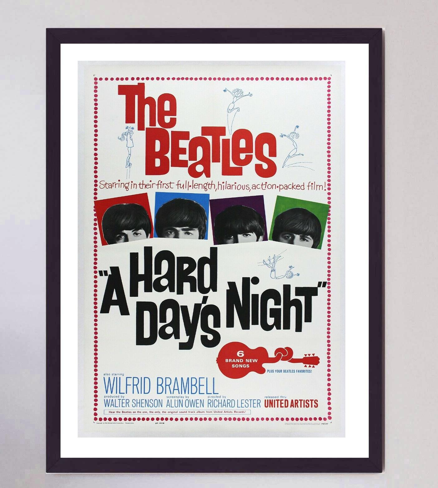 1965 The Beatles – A Hard Day's Night, Original-Vintage-Poster im Zustand „Gut“ im Angebot in Winchester, GB