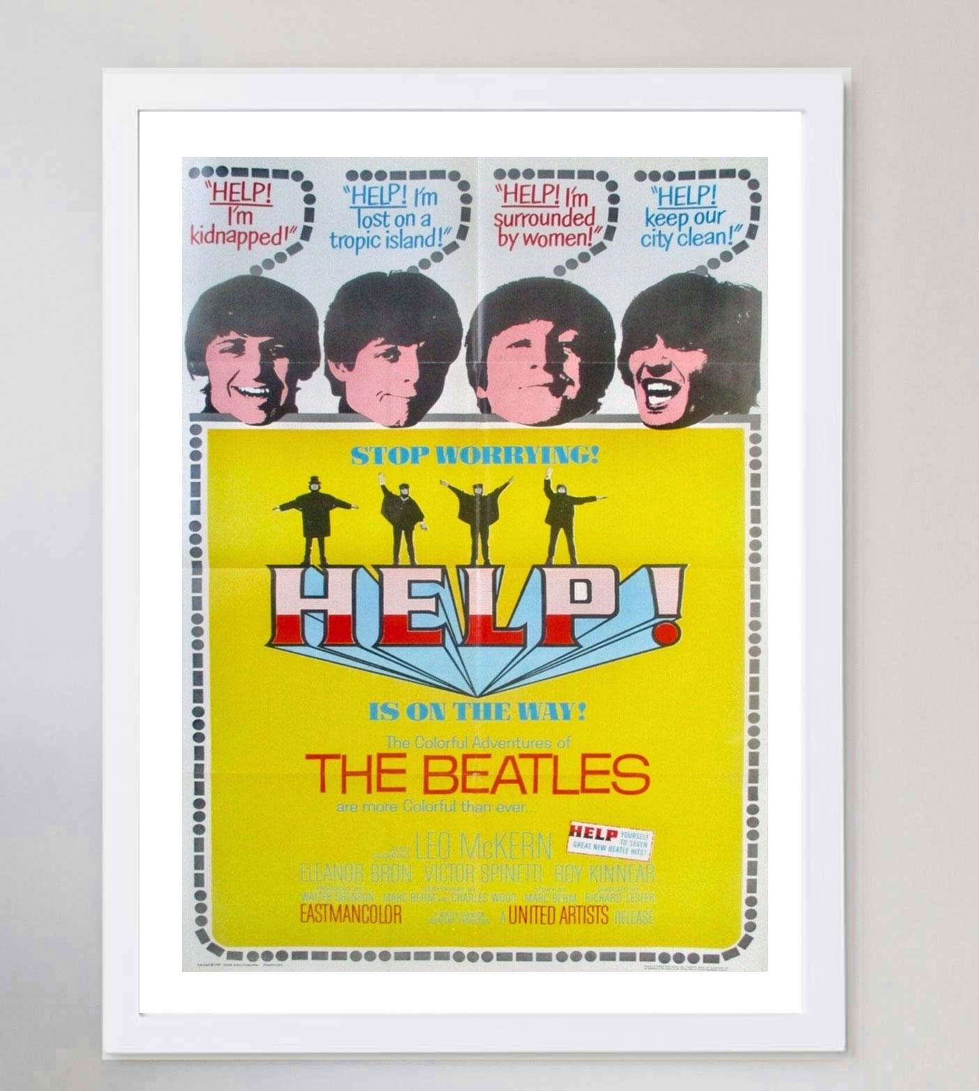 1965 Les Beatles - Aide ! Affiche vintage d'origine Bon état - En vente à Winchester, GB