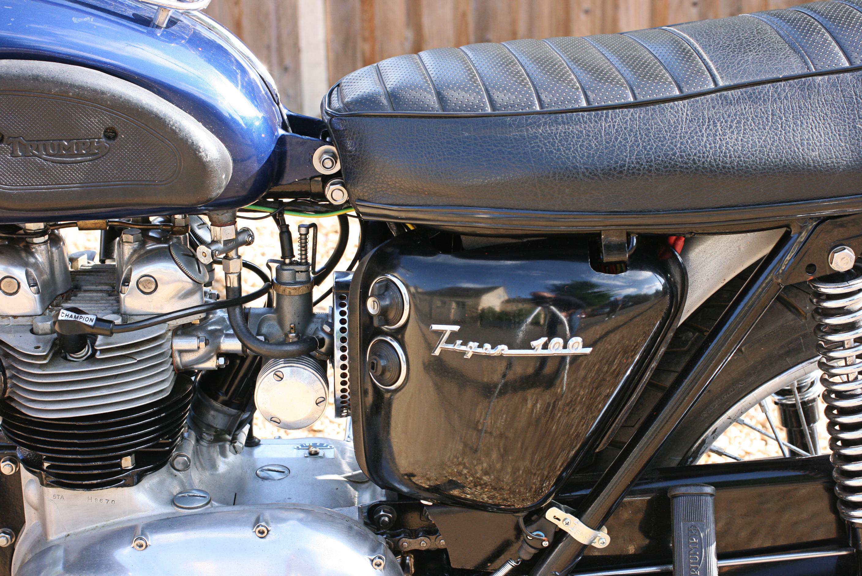 Steel 1965 Triumph Tiger 100 Motorcycle, 500cc For Sale