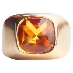1965 Unisex-Ring, natürlich, 6 Karat. Topas massiv 18K Gold Ø 7US / 4.9gr