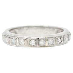 1965 Vintage 0.55 CTW Diamond 18 Karat White Gold Eternity Band Ring