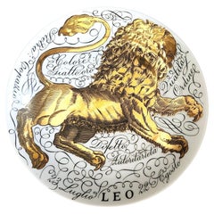 1965 Vintage Piero Fornasetti Porcelain Zodiac Plate, Astrological Sign Leo