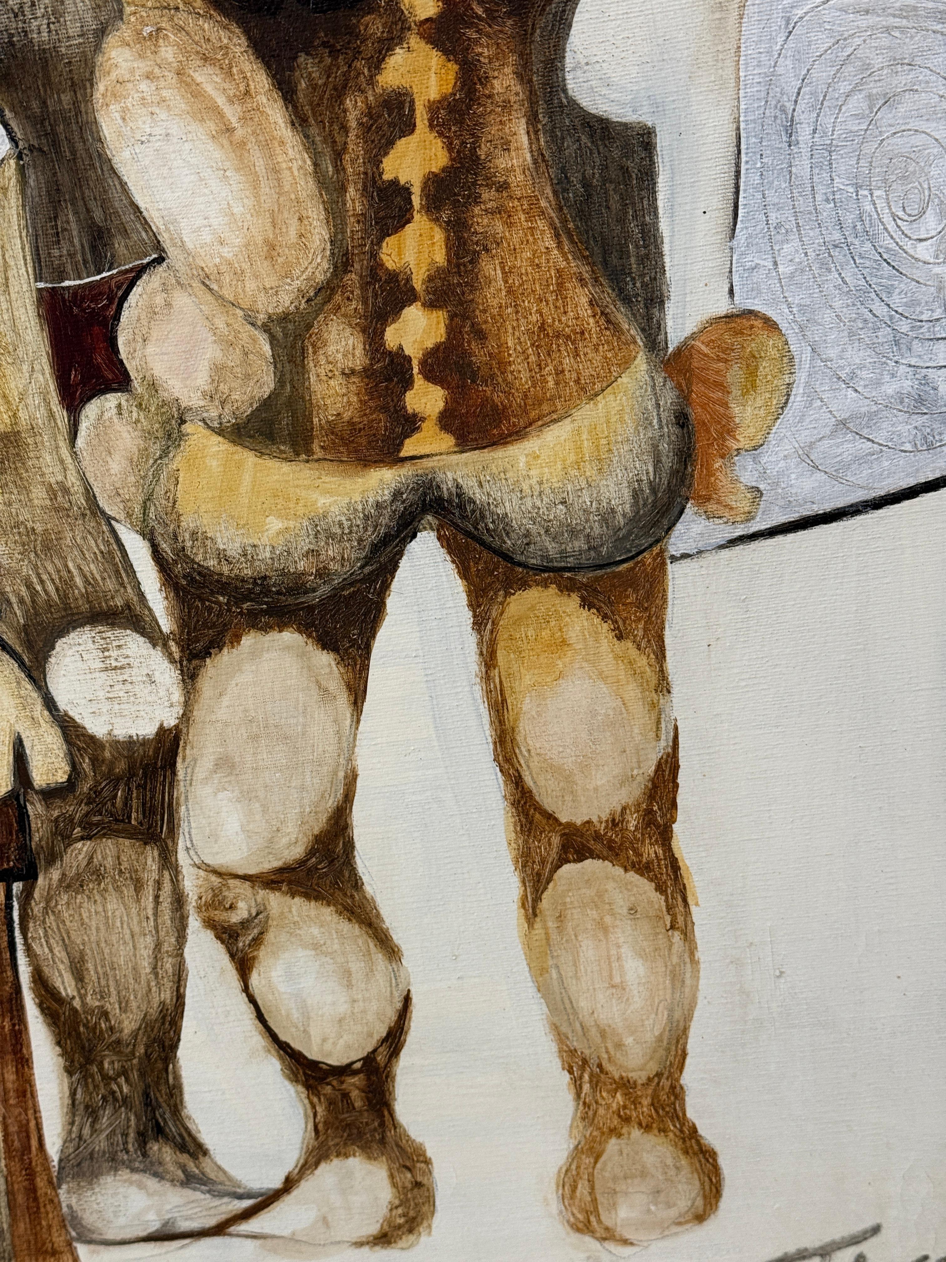 1966 Abstract by noted Illustrator Joseph Tesar In Good Condition For Sale In Palm Springs, CA