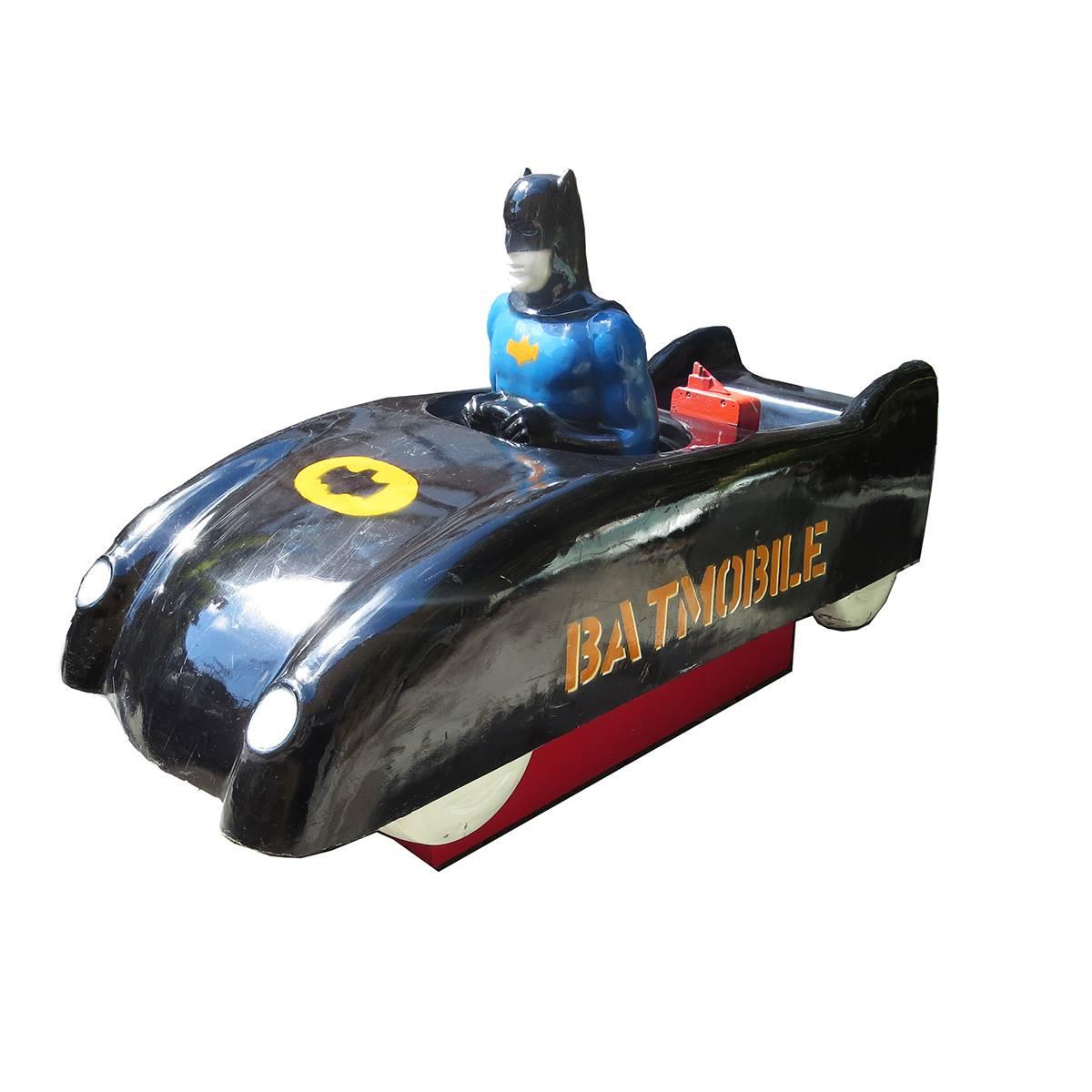 With the success of the Batman weekly television show in 1966, there was an abundance of licensed objects, from toys to lunch boxes. The rarest of all is this Batman coin operated supermarket kiddie ride. Made in very limited numbers, they are