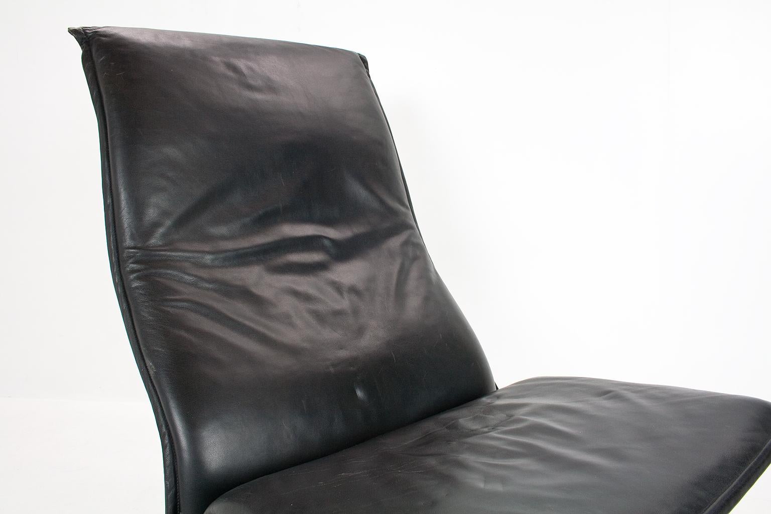 Mid-20th Century 1966 Black Leather Concorde 'F784' Lounge Chair by Pierre Paulin for Artifort