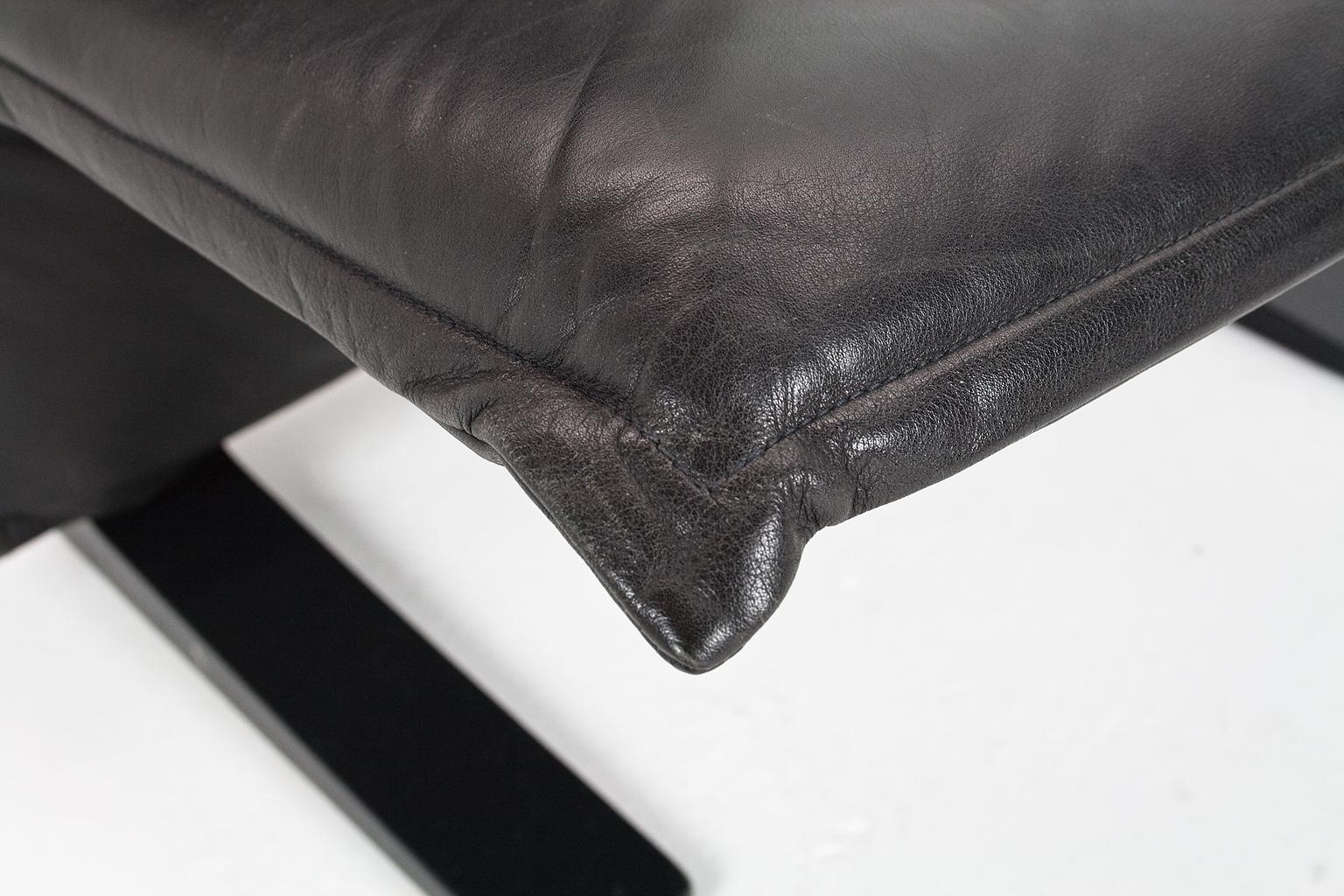 1966 Black Leather Concorde 'F784' Lounge Chair by Pierre Paulin for Artifort 1