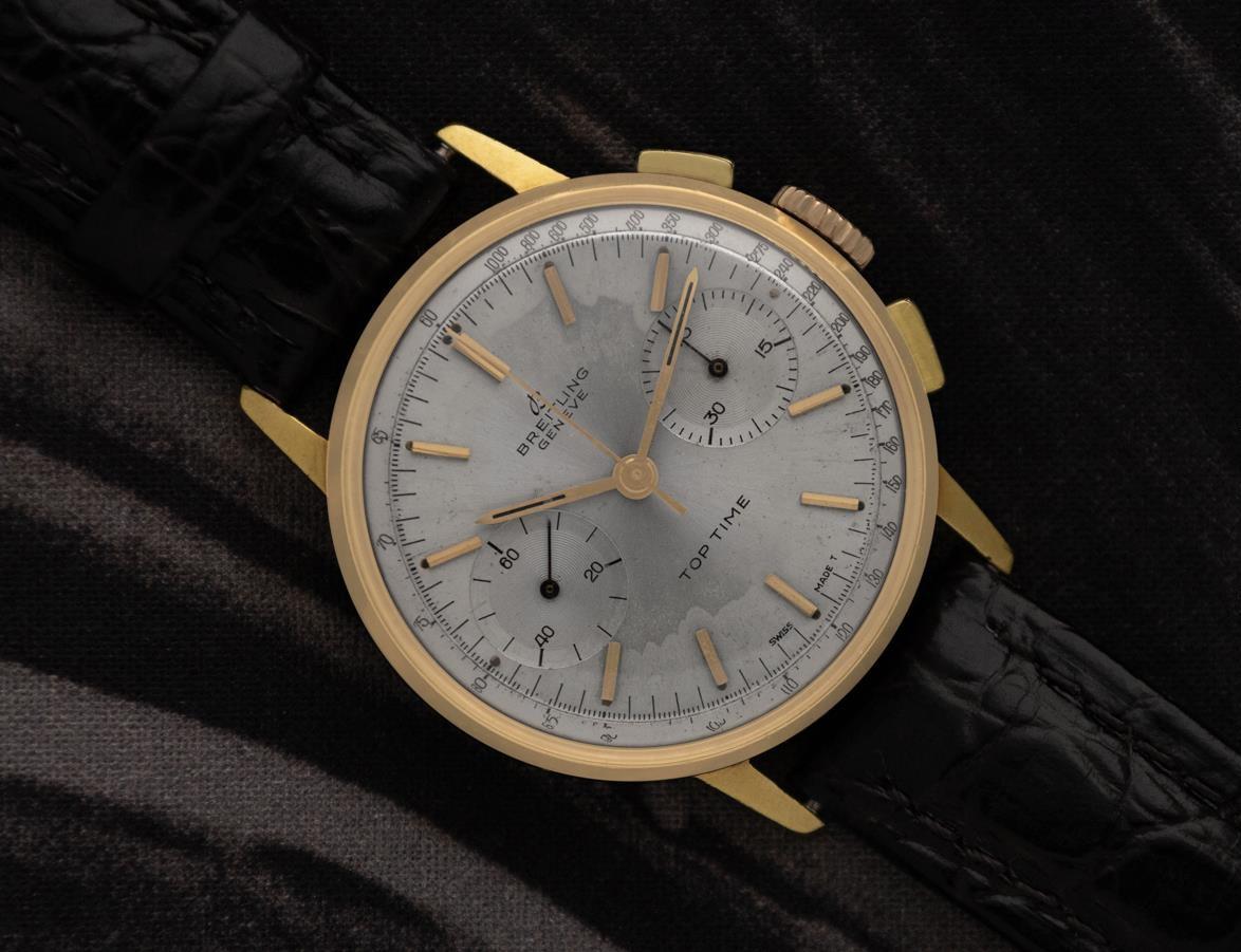 1966 Breitling Top Time Vintage Ref. 2003 Mens Chronograph Watch - Gold Plated 7