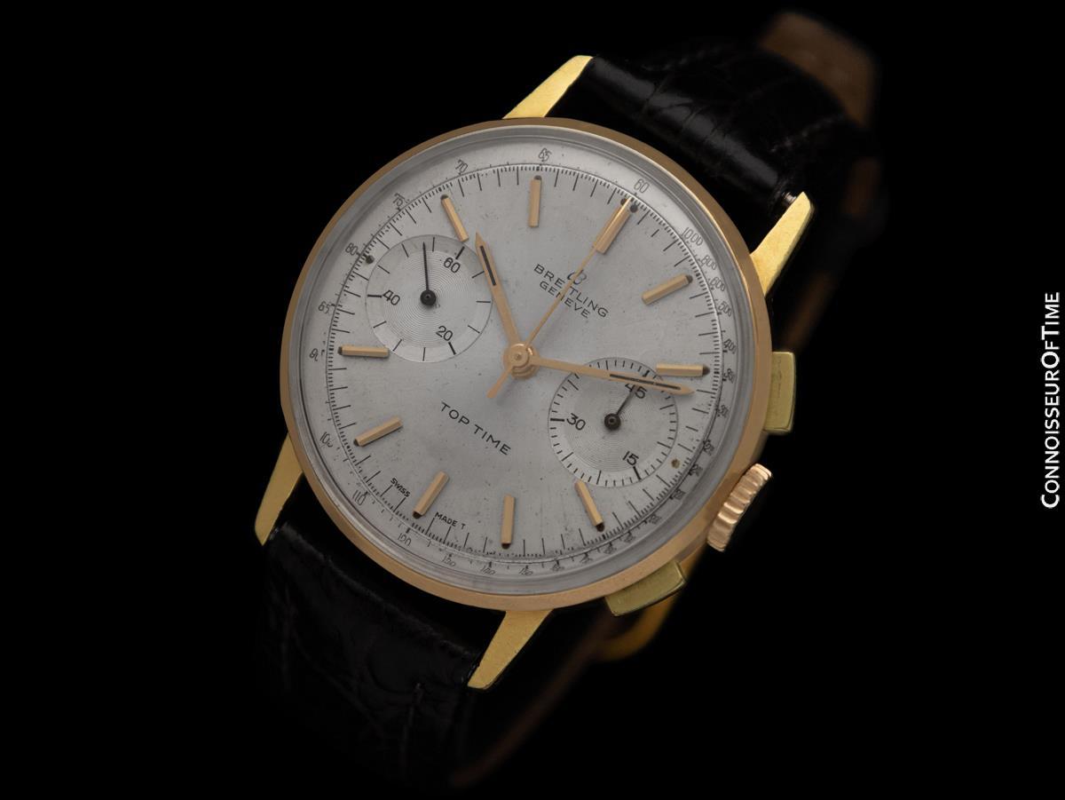 1966 Breitling Top Time Vintage Ref. 2003 Mens Chronograph Watch - Gold Plated en Bueno estado para la venta en Suwanee, GA