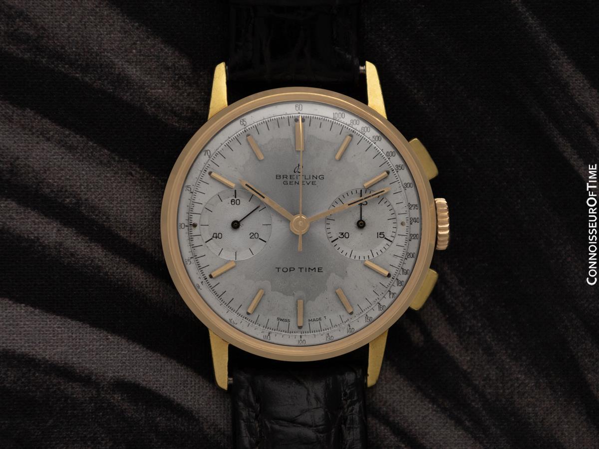 1966 Breitling Top Time Vintage Ref. 2003 Mens Chronograph Watch - Gold Plated en venta 2