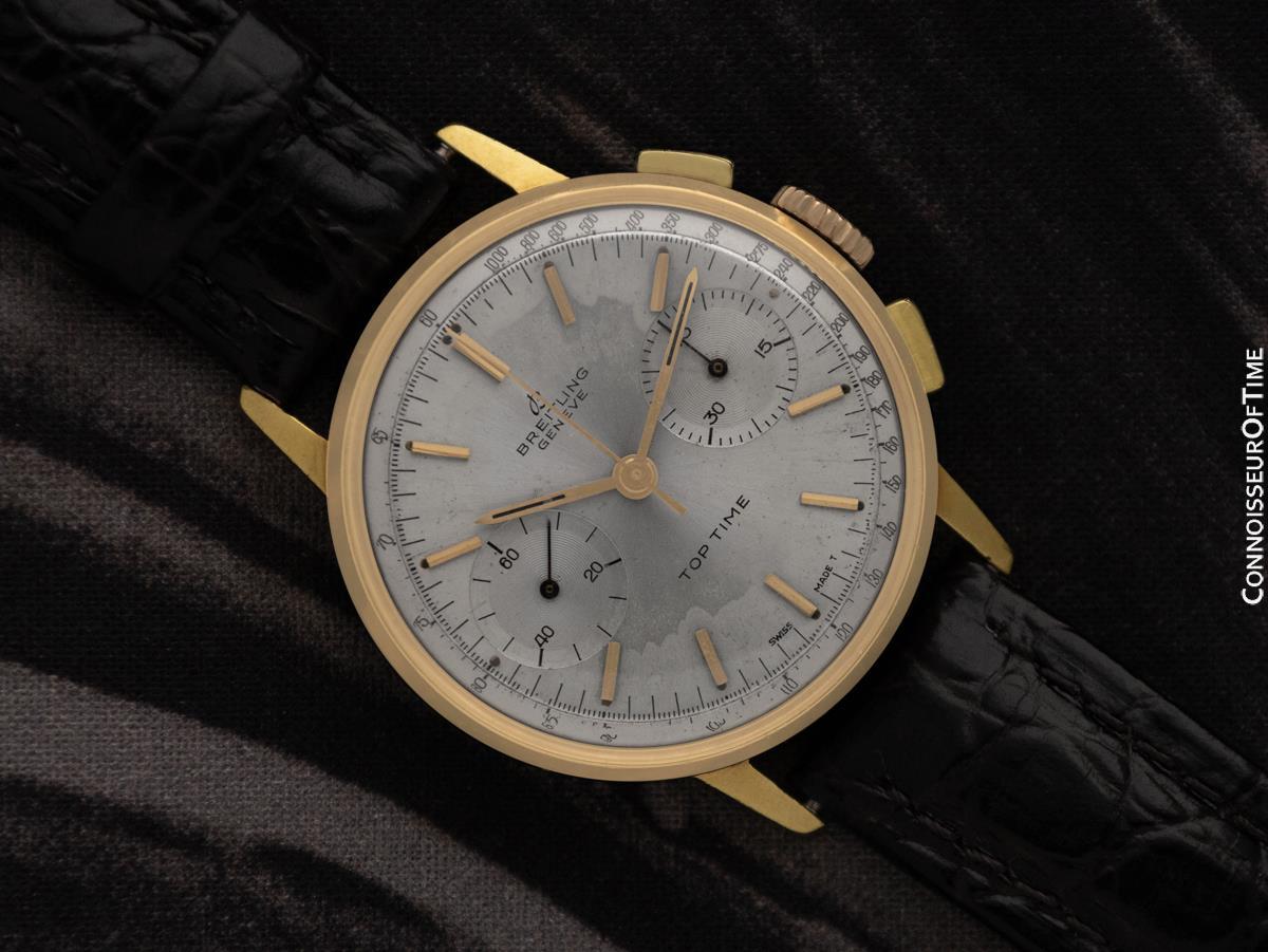 1966 Breitling Top Time Vintage Ref. 2003 Mens Chronograph Watch - Gold Plated en venta 3