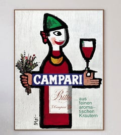 Affiche vintage d'origine Campari de Piatti, 1966