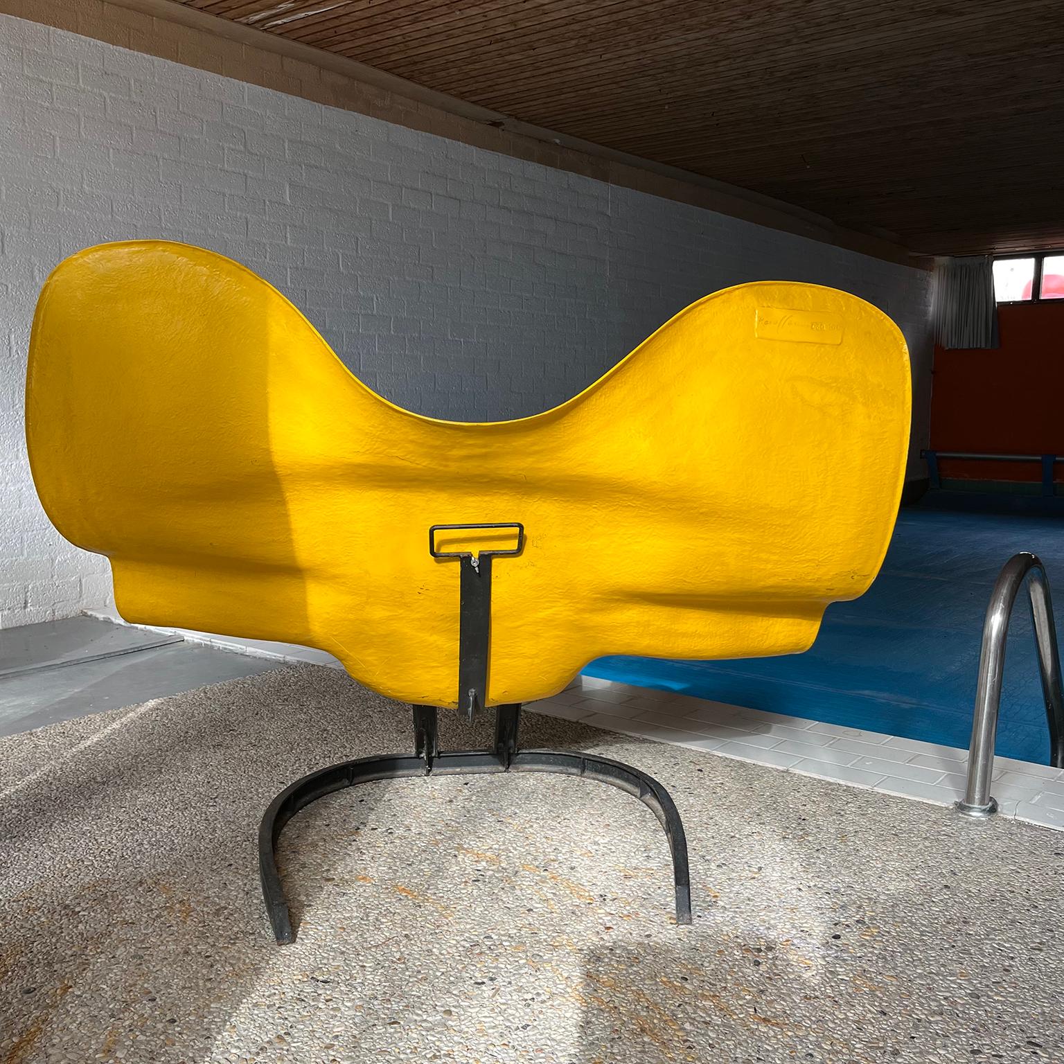 Late 20th Century 1966, Elephant Chair by Bernard Rancillac Yellow with Black Base Limited Edition For Sale
