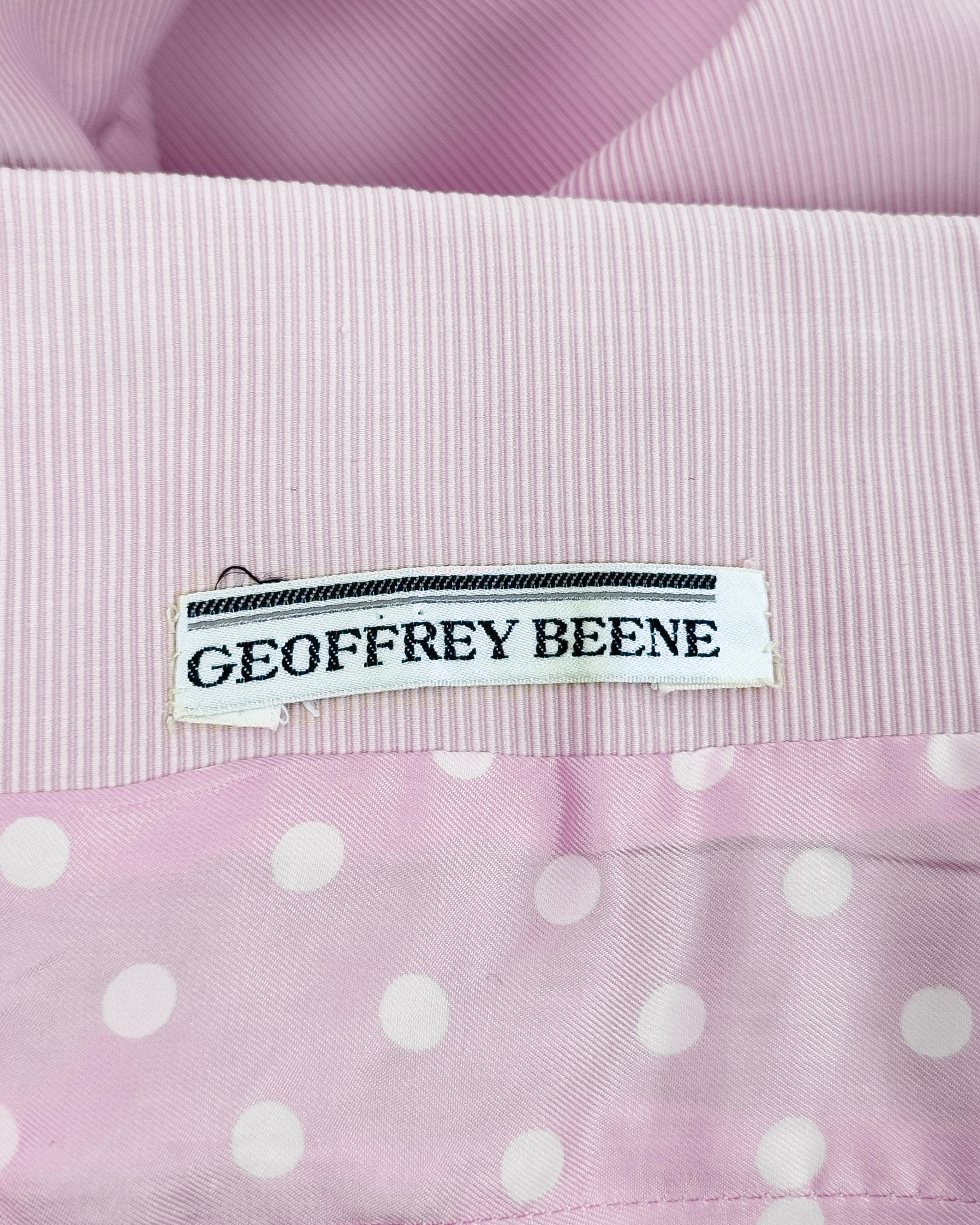 1966 Geoffrey Beene Baby Pink Cordé Silk Skirt Suit For Sale 2