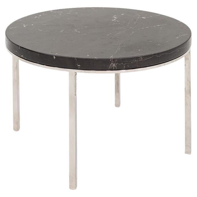1966 Gordon Bunshaft & Davis Allen Brown Marble & Stainless Steel Side Table For Sale