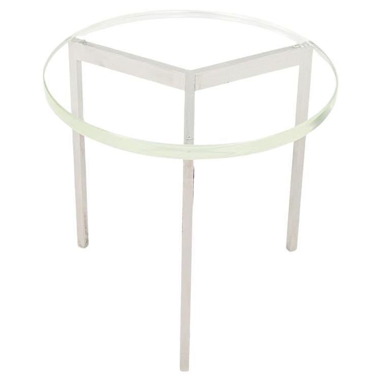 1966 Gordon Bunshaft 
Davis Allen Stainless Steel Side Table with Glass Top im Angebot